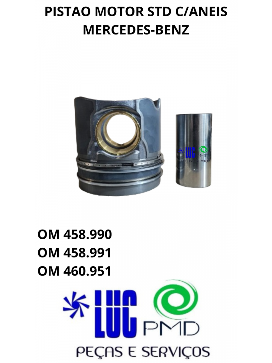 PISTAO MOTOR STD C/ANEIS MERCEDES-BENZ OM 458.990 - OM 458.991 - OM 460.951