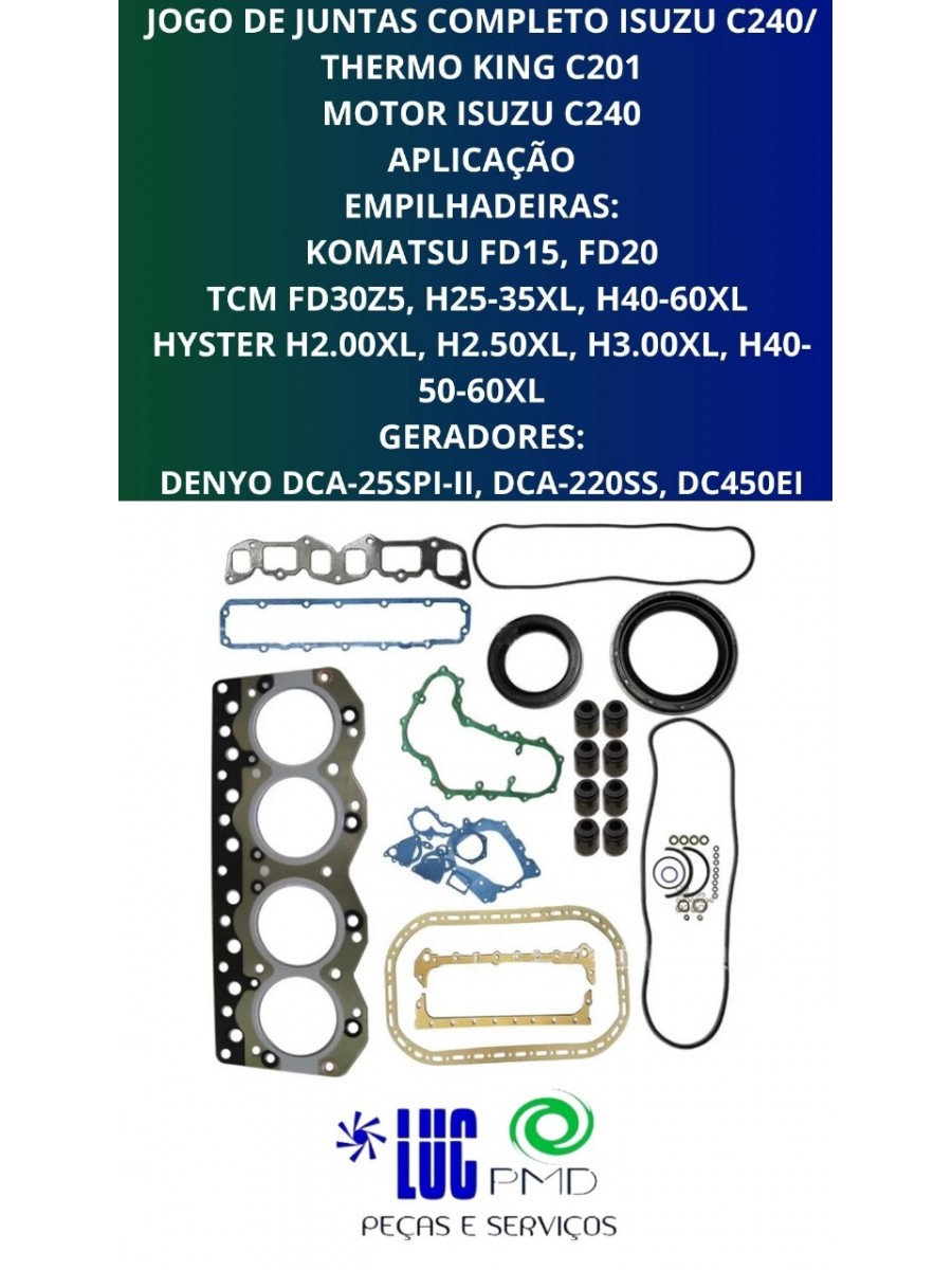 JOGO DE JUNTAS COMPLETO ISUZU C240/ THERMO KING C201